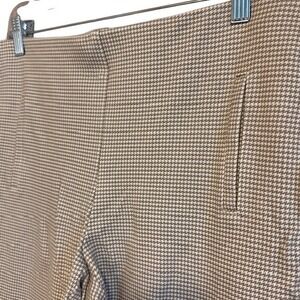 Chico's Women's Tan & White‎ Checkered Pull On Leggings Pants Stretch 10 (1.5R)